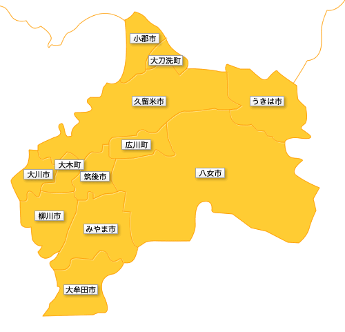 筑後地区の地図